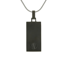 Onyx Textured Rectangle, Stainless Steel Cremation Necklace - Back
