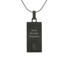 Onyx Textured Rectangle, Stainless Steel Cremation Necklace - Personalized