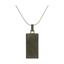 Onyx Textured Rectangle, Stainless Steel Cremation Necklace 