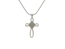 Pewter Stainless Steel Infinity Cross Cremation Jewelry - Back
