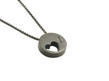 Onyx Eternity Heart Pendant, 21" Chain Cremation Necklace - Back Side