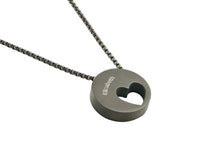 Onyx Eternity Heart Pendant, 21" Chain Cremation Necklace - Side