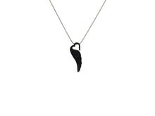 Onyx & Pewter Wings of Eternity, Stainless Steel Cremation Necklace -  Back