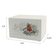 White Gloss MDF Cardinal Adult Cremation Urn - Dimensions
