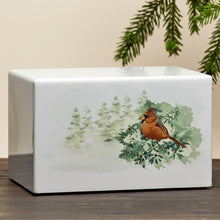 White Gloss MDF Cardinal Adult Cremation Urn - Lifestyle