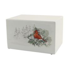 White Gloss MDF Cardinal Adult Cremation Urn