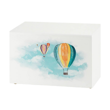White Gloss MDF Hot Air Balloon Scene Adult Cremation Urn