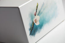 White Gloss MDF Artistic Cherry Blossom Adult Cremation Urn - Artistic