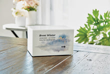 White Gloss MDF Artistic Calming Water Adult Cremation Urn - Lifestyle 