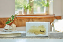 White Gloss MDF Artistic Deer Scene Adult Cremation Urn - Lifestyle