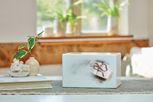 White Gloss MDF Artistic Bible & Rosary Adult Cremation Urn - Lifestyle