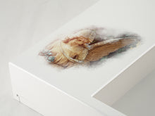 White Gloss MDF Angel Shadowbox Medium Cremation Urn - Artistic