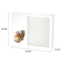 White Gloss MDF Angel Shadowbox Medium Cremation Urn - Dimensions
