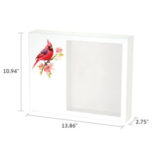 White Gloss MDF Cardinal Shadowbox Medium Cremation Urn - Dimensions