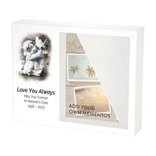 White Gloss MDF Cherub Shadowbox Medium Cremation Urn - Personalized