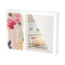 White Gloss MDF Floral Bloom Shadowbox Medium Cremation Urn