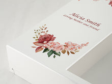 White Gloss MDF Floral Blush Shadowbox Medium Cremation Urn - Artistic