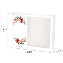 White Gloss MDF Floral Blush Shadowbox Medium Cremation Urn - Dimensions