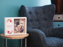 White Gloss MDF Floral Blush Shadowbox Medium Cremation Urn - Lifestyle