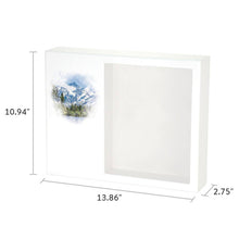 White MDF Majestic Mountains Shadowbox Medium Cremation Urn - Dimensions