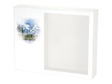 White MDF Majestic Mountains Shadowbox Medium Cremation Urn - Lifestyle