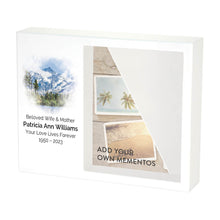 White MDF Majestic Mountains Shadowbox Medium Cremation Urn - Personalized