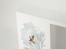 White MDF Pheasants Shadowbox Medium Cremation  Urn - Artistic