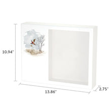 White MDF Pheasants Shadowbox Medium Cremation  Urn - Dimensions