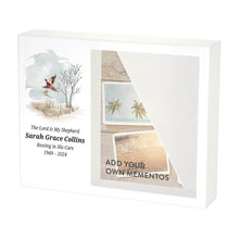 White MDF Pheasants Shadowbox Medium Cremation  Urn - Personalized