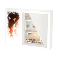 White MDF Stars & Stripes Shadowbox Medium Cremation Urn