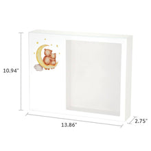 White MDF Teddy Bears Shadowbox Medium Cremation Urn - Dimensions