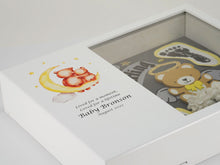 White MDF Teddy Bears Shadowbox Medium Cremation Urn - Artistic