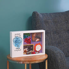 Shadow Box Urn for Pet Ashes & Mementos with Blue Cat & Heart Design - Lifestyle