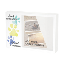 Paws Teal & Yellow Memento White Large Pet Cremation Urn