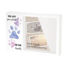 Shadow Box Urn for Pet Ashes & Memento w/ Pink Blue Purple Paws