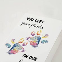 Left Paws Rainbow Memento White Large Pet Cremation Urn - Artistic