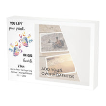 Left Paws Rainbow Memento White Large Pet Cremation Urn - Personalized