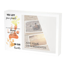 Left Paws Red & Yellow Memento White Large Pet Cremation Urn - Personalized