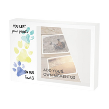 Left Paws Teal Yellow Memento White Large Pet Cremation Urn