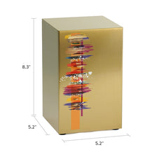 Brushed Bronze Stainless Steel Painter Adult Cremation Urn - Dimensions