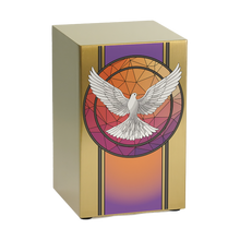 Brushed Bronze Stainless Steel Dove Art Adult Cremation Urn