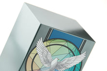 Brushed Pewter Stainless Steel Dove Art Adult Cremation Urn - Artistic