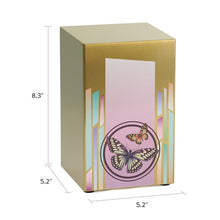 Brushed Bronze Stainless Steel Butterfly Art Adult Cremation Urn - Dimensions