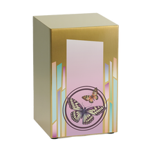 Brushed Bronze Stainless Steel Butterfly Art Adult Cremation Urn