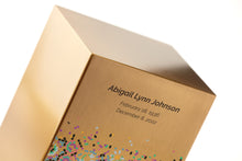 Brushed Bronze Stainless Steel Mosaic Art Adult Cremation Urn - Artistic