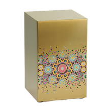 Brushed Bronze Stainless Steel Mosaic Art Adult Cremation Urn