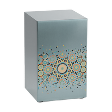 Brushed Pewter Stainless Steel Mosaic Art Adult Cremation Urn