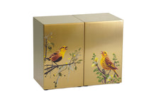 Birds Bronze Companion Urn - Left Side - Artistic