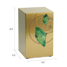 Ginkgo Leaf Bronze Companion Urn - Right Side - Dimensions