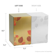 Foliage Leaf Bronze Companion Urn - Left Side - Dimensions